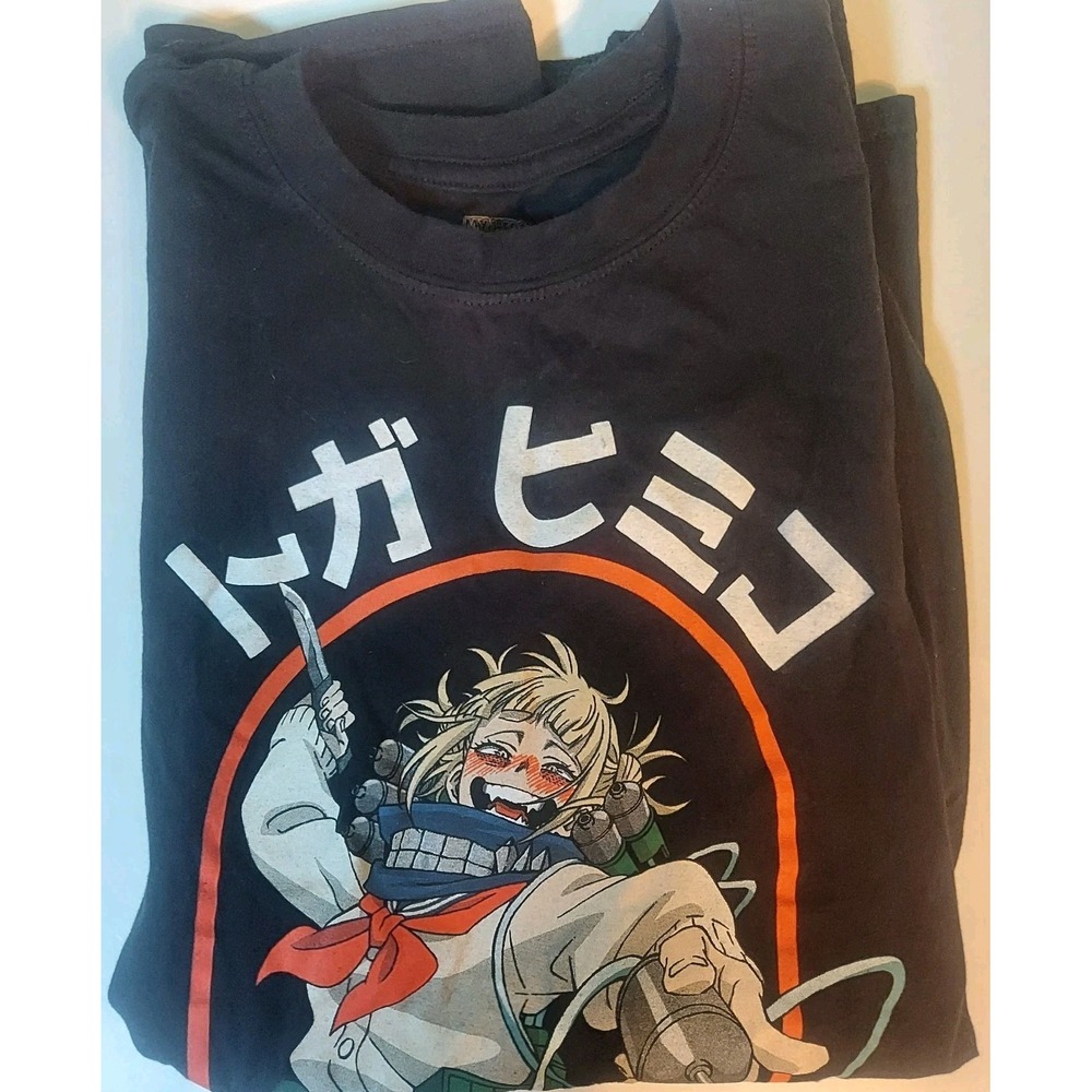 My Hero Academia Shirt Mens XL Black Graphic Print Short Sleeve Retro Anime Tee